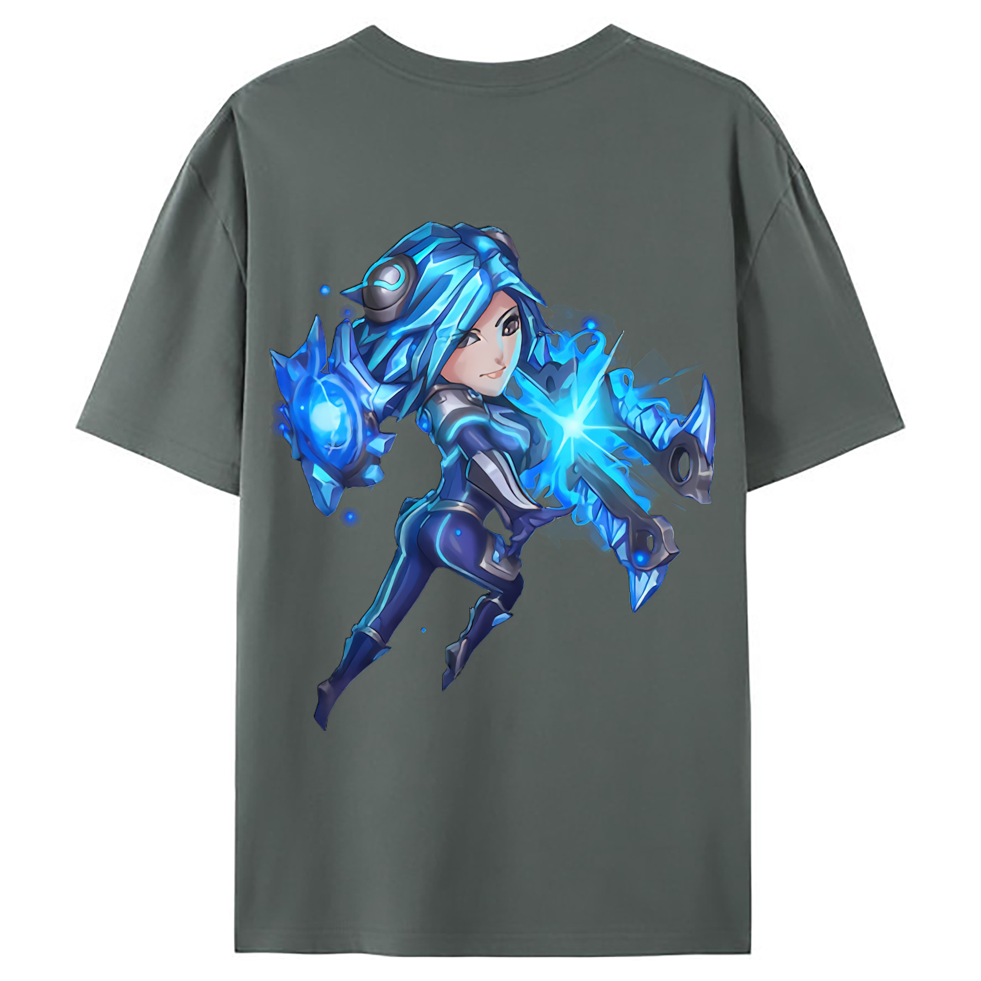 （画像用） リーグ・オブ・レジェンド League of Legends LOL 綿100％ メンズ半袖Tシャツ（バックプリント） 通気性